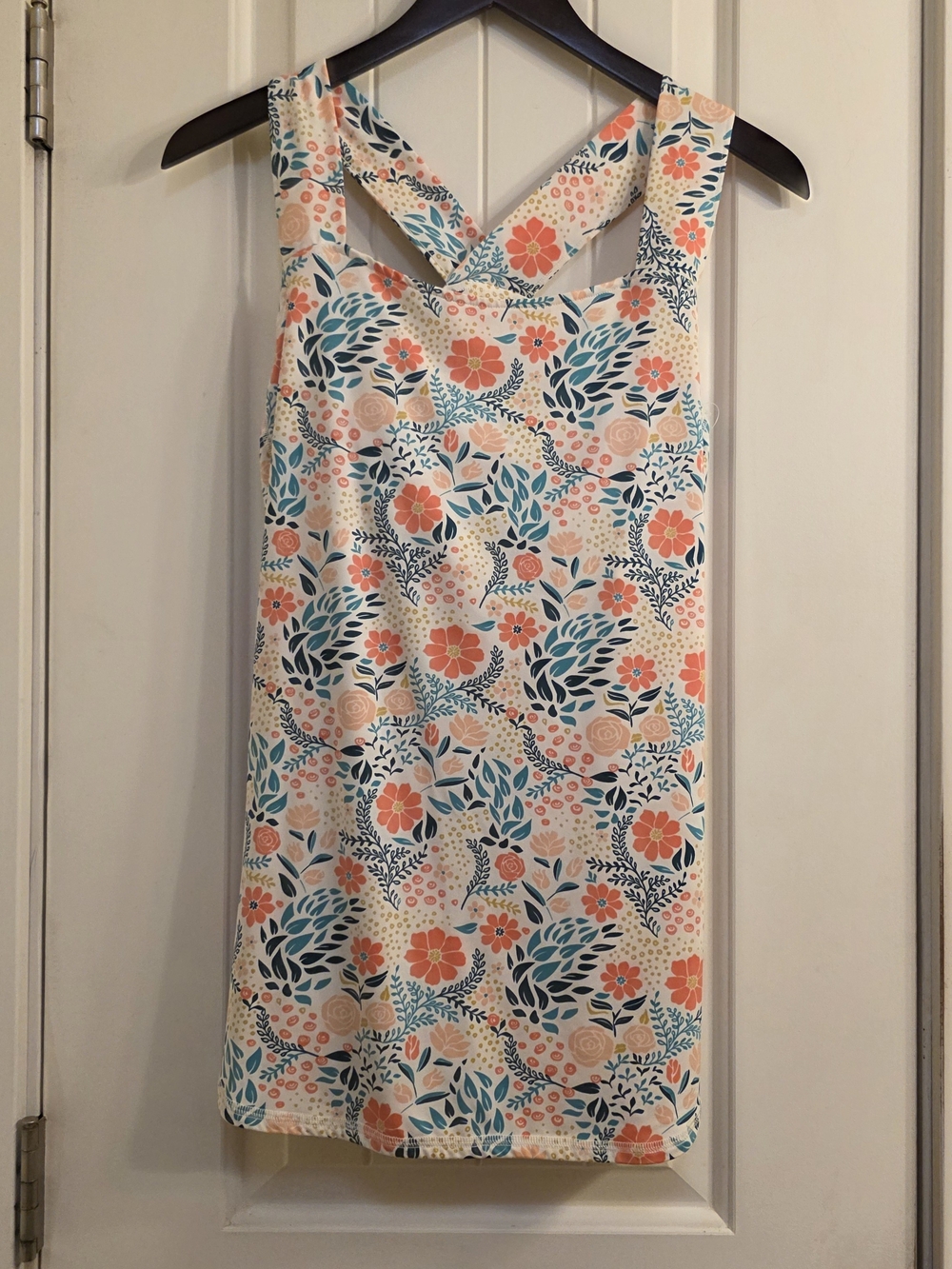 Dulth Trading Co Floral Cross-Back Night Shirt in Peach, Pink & Teal Size M